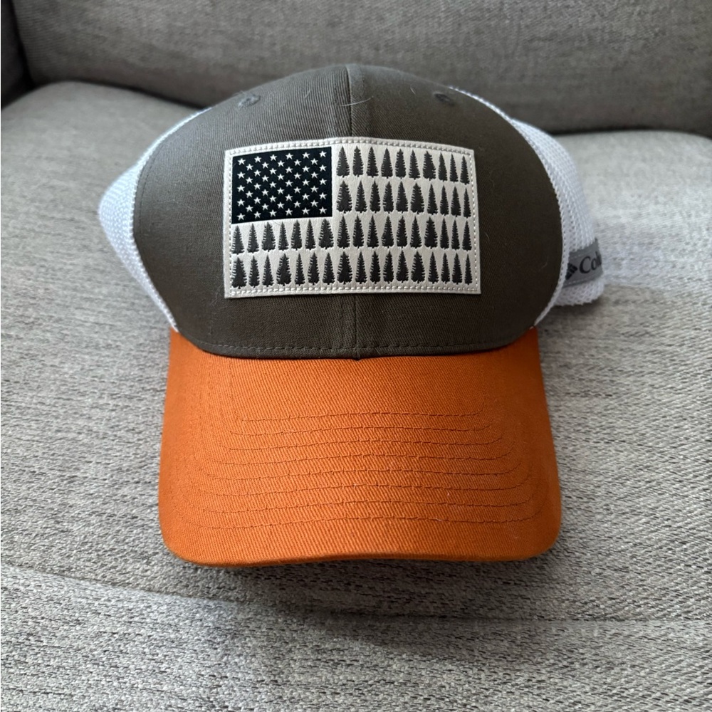 Columbia Orange and Green Mesh Cap